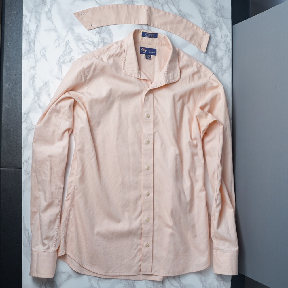 Essex Vintage Button Up Shirt Ratcatcher Horse Show Shirt Peach Light Orange